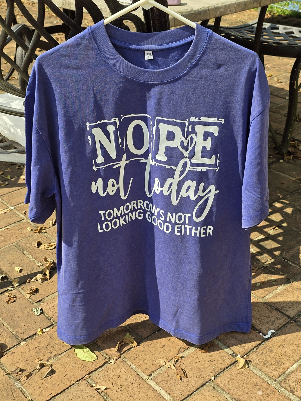 Women's Short Sleeve 'Nope Not Today' Graphic Tee - Purple